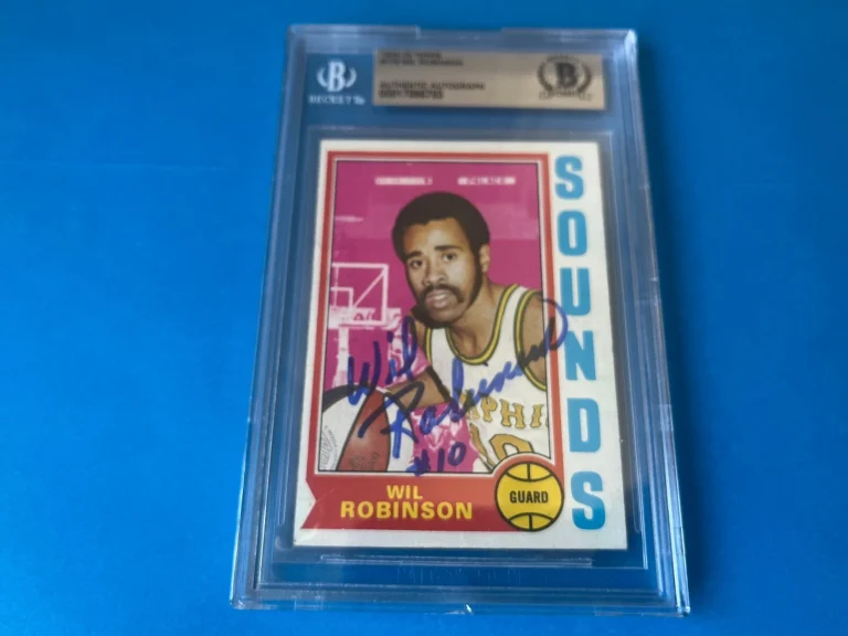 Wil Robinson Sounds 1974-75 Topps NBA Card Signed Auto BAS Slabbed
