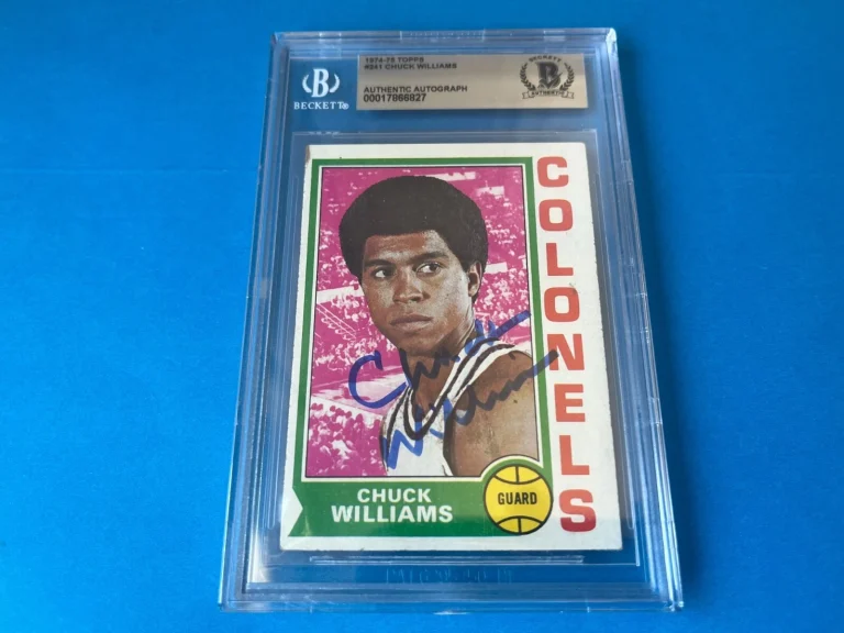 Chuck Williams Colonels 1974-75 Topps NBA Card Signed Auto BAS Slabbed