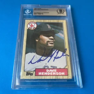 Dave Henderson Red Sox MLB 1987 Topps Card Signed Auto Beckett BAS COA