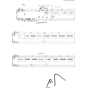 Lin Manuel Miranda Signed Hamilton ALEXANDER HAMILTON Music Sheet Beckett COA