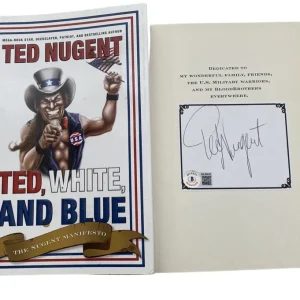 Ted Nugent Signed Ted, White, And Blue Hardcover 1st Edition Book Beckett COA