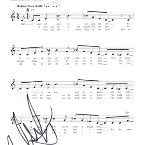 Brad Whitford Aerosmith Signed Same Old Song and Dance Music Sheet Beckett COA