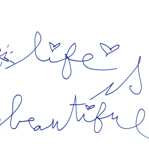 Mr. Brainwash Signed Hand Drawn Sketch Life Is Beautiful 8.5x11 Art Beckett COA