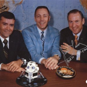 JAMES LOVELL+FRED HAISE HAND SIGNED 8x11 PHOTO      APOLLO 13 ASTRONAUTS     JSA