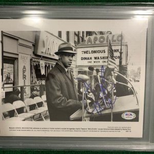 DENZEL WASHINGTON HAND SIGNED 8x10 PHOTO     RARE      MALCOLM X     PSA SLABBED
