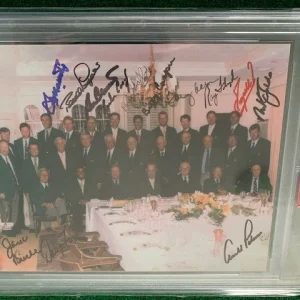 MASTERS GREEN JACKET SIGNED 8x10 PHOTO 14 SIGNED SEVE+PALMER PSA SLABBED