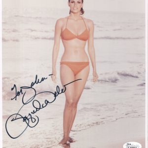 RAQUEL WELCH HAND SIGNED 8x10 COLOR PHOTO     SEXY BIKINI BODY   TO JOHN    JSA