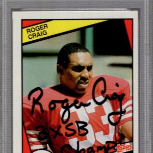 ROGER CRAIG SIGNED 1984 TOPPS FOOTBALL CARD        ROOKIE CARD       PSA SLABBED