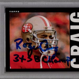ROGER CRAIG SIGNED 1985 TOPPS FOOTBALL CARD        3X SB CHAMP       PSA SLABBED