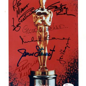 OSCAR STATUE SIGNED 8x10 COLOR PHOTO 8 SIGNED JIMMY STEWART+VOIGHT JSA LOA