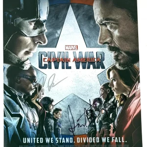 Joe & Anthony Russo Signed Autograph Captain America 12x18 Movie Poster BAS COA