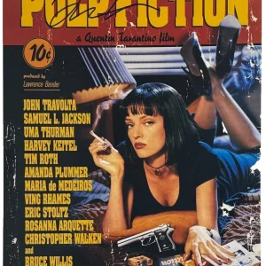 Quentin Tarantino Signed Pulp Fiction 11x17 Movie Poster Photo Autograph BAS COA