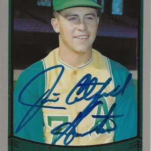 Jim Catfish Hunter SIGNED 1989 Pacific Legends baseball card JSA COA Kansas City