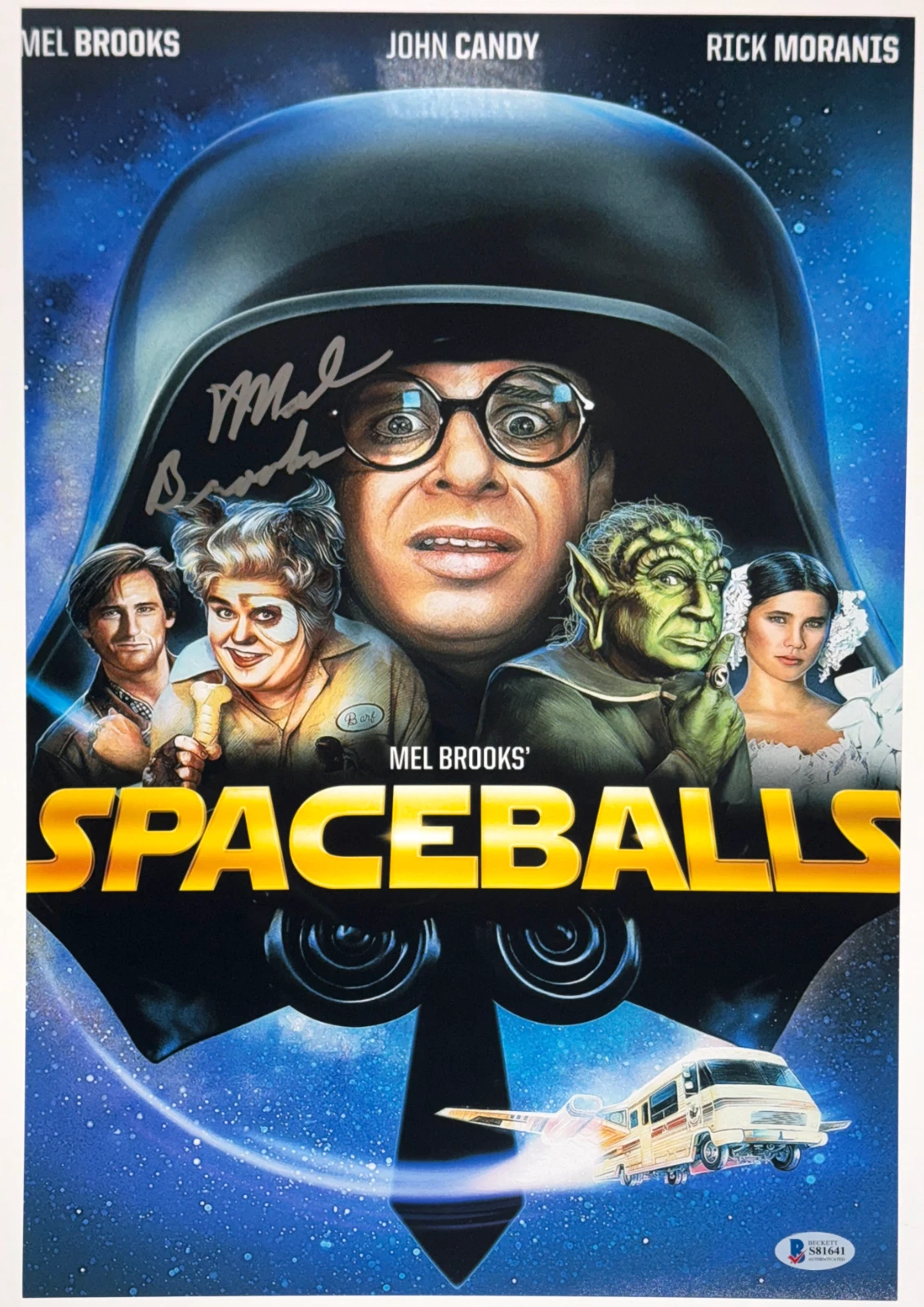 Mel Brooks Signed SPACEBALLS 11x17 Movie Poster Photo Autograph Beckett
