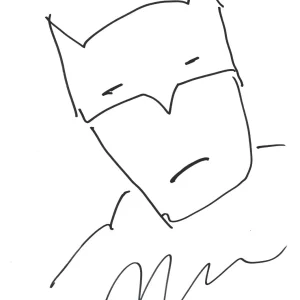 Zack Snyder Signed 11x17 Batman Sketch Original Art Justice League BAS COA