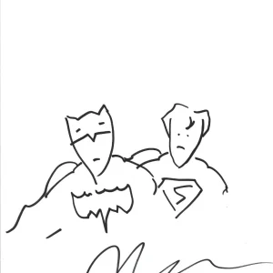 Zack Snyder Signed Sketch Autograph 11x17 Batman Superman Justice League BAS COA