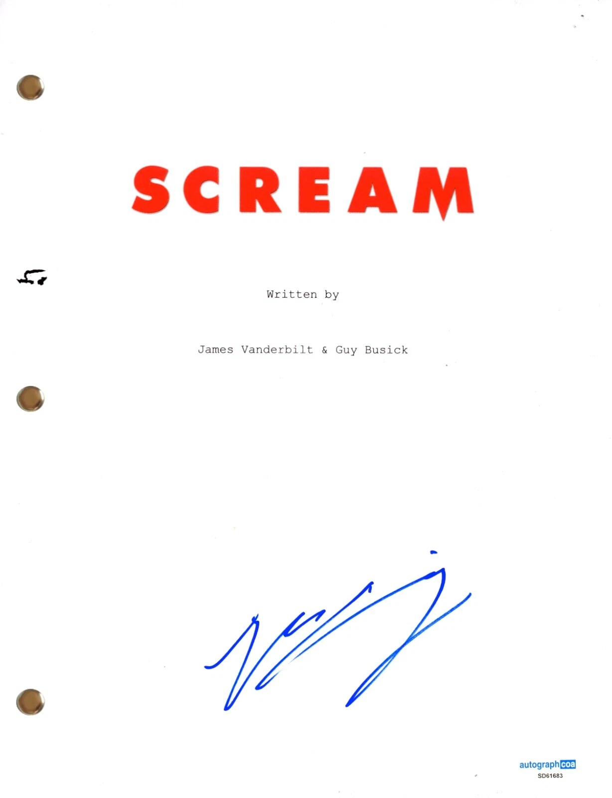 Mason Gooding "Scream 5" Signed Autograph Movie Script Full Screenplay ...