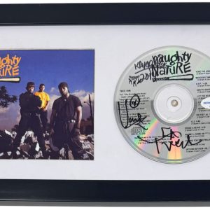 Naughty by Nature Signed Autograph Self Titled (1991) CD Framed Hip Hop x3 ACOA