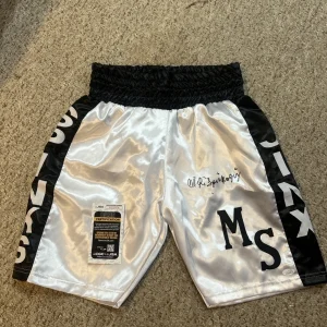 MIKE MICHAEL SPINKS JINX SIGNED AUTOGRAPH BOXING TRUNKS SHORTS JSA COA BOXER HOF