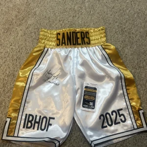 MARY JO SANDERS SIGNED AUTOGRAPH BOXING TRUNKS JSA COA HOF CHAMPION BOXER