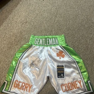 GENTLEMAN GERRY COONEY SIGNED AUTOGRAPH BOXING TRUNKS JSA COA BOXER CHAMPION