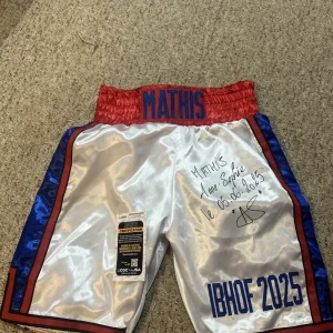 ANNE SOPHIE MATHIS SIGNED AUTOGRAPH BOXING TRUNKS JSA COA HOF BOXER CHAMPION