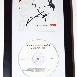 Thirty Seconds To Mars SIGNED Beautiful Lie RARE PROMO CD Framed Display JSA COA