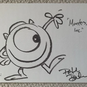 PETE DOCTER HAND SIGNED ORIGINAL "MONSTERS INC" ARTWORK ON 9x12 CANVAS       JSA