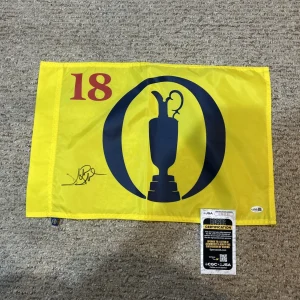 DAVID DUVAL SIGNED AUTOGRAPH BRITISH OPEN FLAG JSA COA 2001 WINNER GOLF THE OPEN