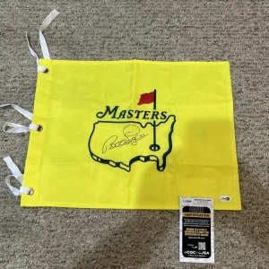 BERNHARD LANGER SIGNED AUTOGRAPH MASTERS FLAG JSA COA UNDATED GOLF PGA