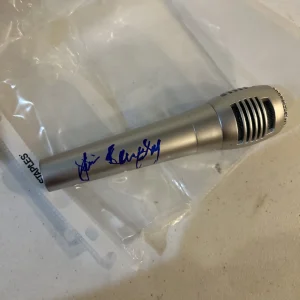 JIM LAMPLEY SIGNED AUTOGRAPH MICROPHONE ACOA BOXING HOF ANNOUNCER HBO