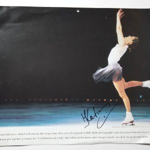 Ekaterina Gordeeva figure skater REAL hand SIGNED Calendar Page #1 COA Autograph