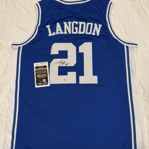 Trajon Langdon Signed Autographed Duke Blue Devils Jersey JSA COA