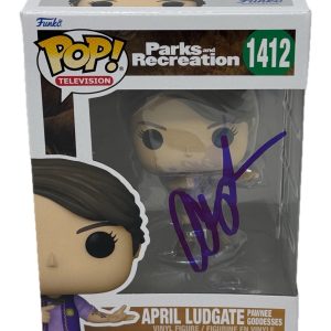 Aubrey Plaza Signed April Ludgate Funko Pop Parks and Recreation Beckett COA