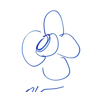 Jeff Koons Signed Autograph Original Art Flower Sketch Drawing 8.5x11 BAS COA