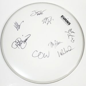 The Doobie Brothers SIGNED 16" Drumhead JSA LOA Autograph Johnston McDonald +