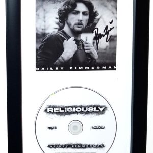 Bailey Zimmerman REAL hand SIGNED Religiously CD Framed Display #1 COA Autograph