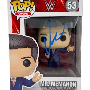 Vince McMahon Signed Autograph WWE Funko Pop Mr. McMahon #53 Figure ACOA COA