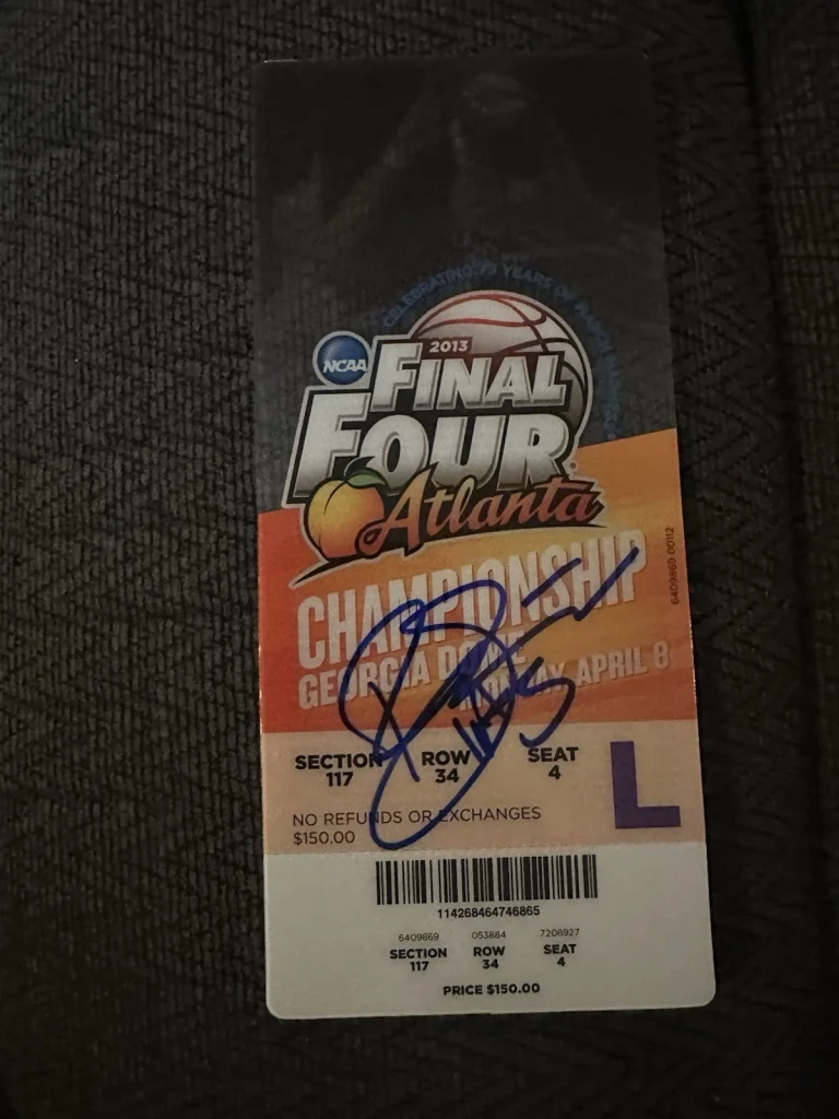 Peyton Siva Signed 2013 Final Four Championship Ticket Louisville Cardinals