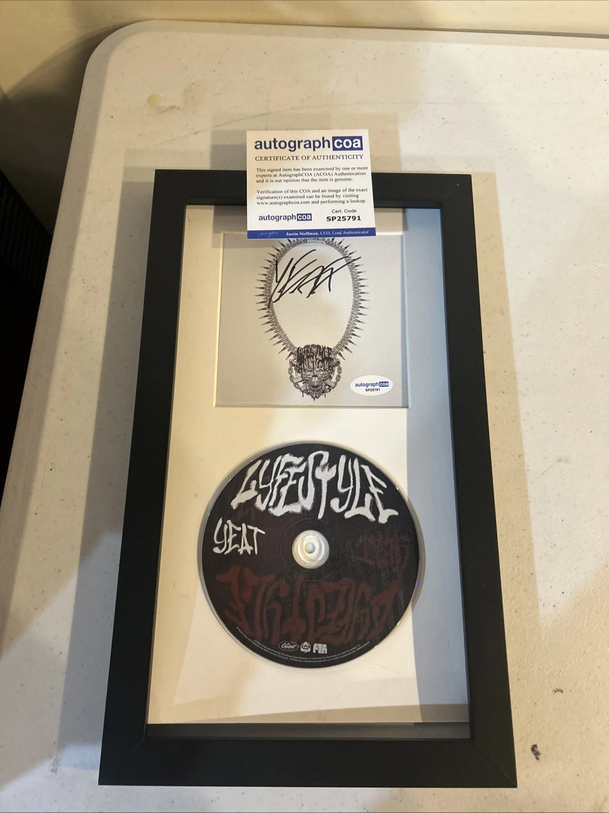 YEAT SIGNED AUTOGRAPH FRAMED CD DISPLAY ACOA LYFESTYLE RAP RAPPER ...