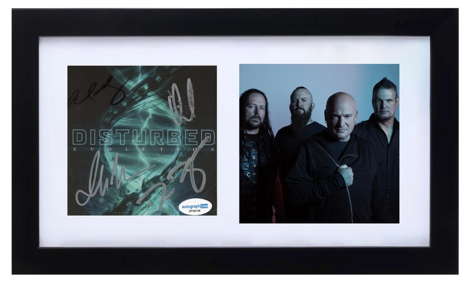 Disturbed Band Signed Autograph Evolution CD Cover Framed David Draiman ...