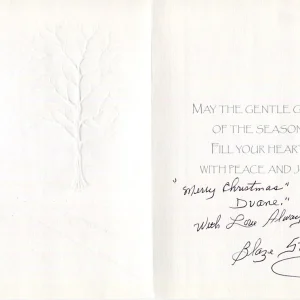 BLAZE STARR HAND SIGNED CHRISTMAS CARD+COA          AWESOME+RARE