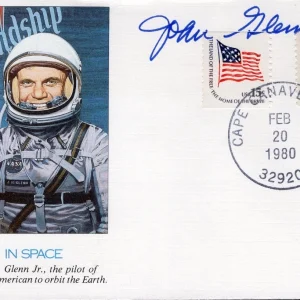 JOHN GLENN HAND SIGNED JOHN GLENN IN SPACE FIRST DAY COVER        RARE       JSA