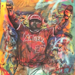 LA Angels #27 MIKE TROUT Signed Autographed ORIGINAL ARTWORK Baseball Painting