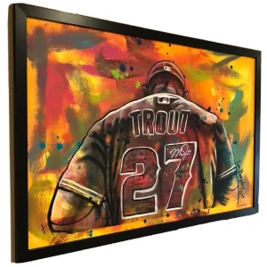 LA Angels #27 MIKE TROUT Signed Autographed ORIGINAL ARTWORK Baseball Painting