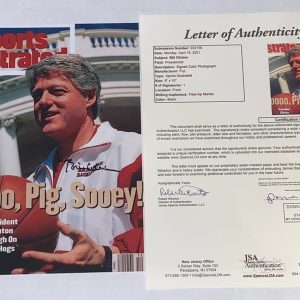 Bill Clinton signed Razorbacks Sports Illustrated Cover 8x10 photo JSA Full LOA
