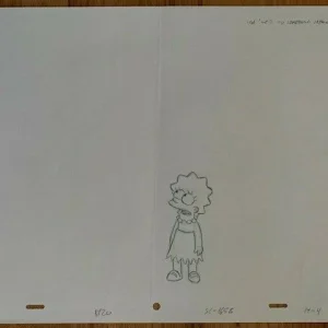 SIMPSONS CARTOON ANIMATION ART PENCIL CEL DRAWING OF LISA SIMPSON      VERY RARE