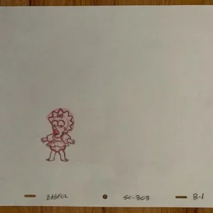 SIMPSONS CARTOON ANIMATION ART PENCIL CEL DRAWING OF MAGGIE SIMPSON       RARE