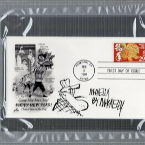 JEFF MACNELLY SIGNED FIRST DAY COVER WITH ORIGINAL ART SHOE JSA+PSA SLAB