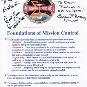 JAMES LOVELL+GENE KRANZ SIGNED 8x10 NASA MISSION CONTROL       JSA      TO DAVE